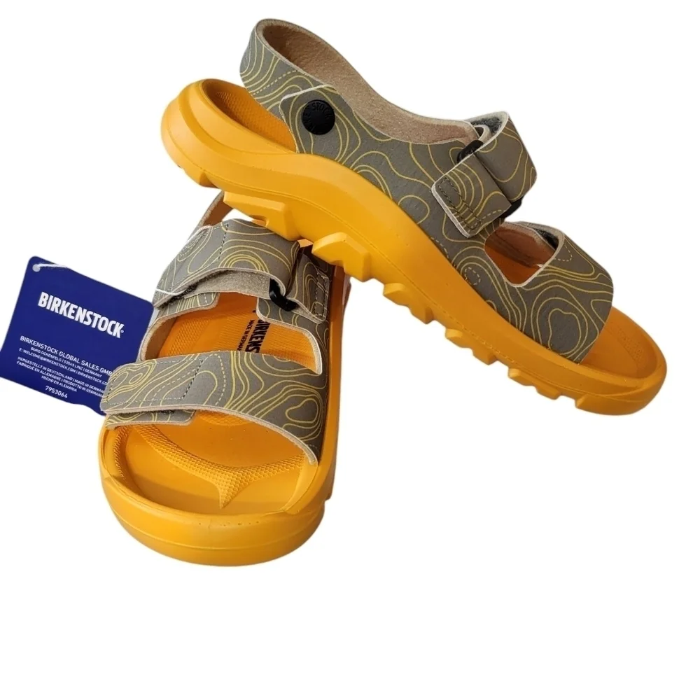 Birkenstock Kids Sandals - Yellow and Gray Khaki Size 34 NEW US 3-3.5